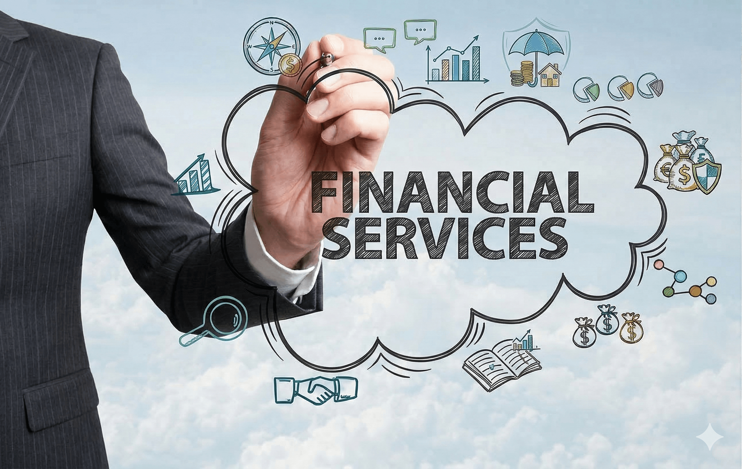 금융서비스 실행과 보장분석을 상징하는 이미지